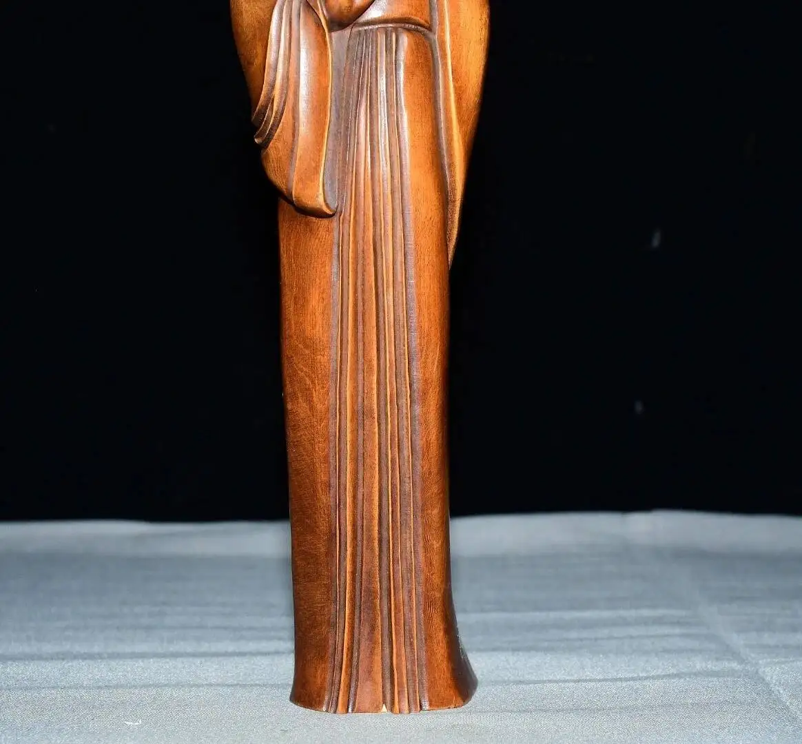 Old Natural Small Leaf Boxwood Handcarve Medical Scientist Li Shizhen Decoration