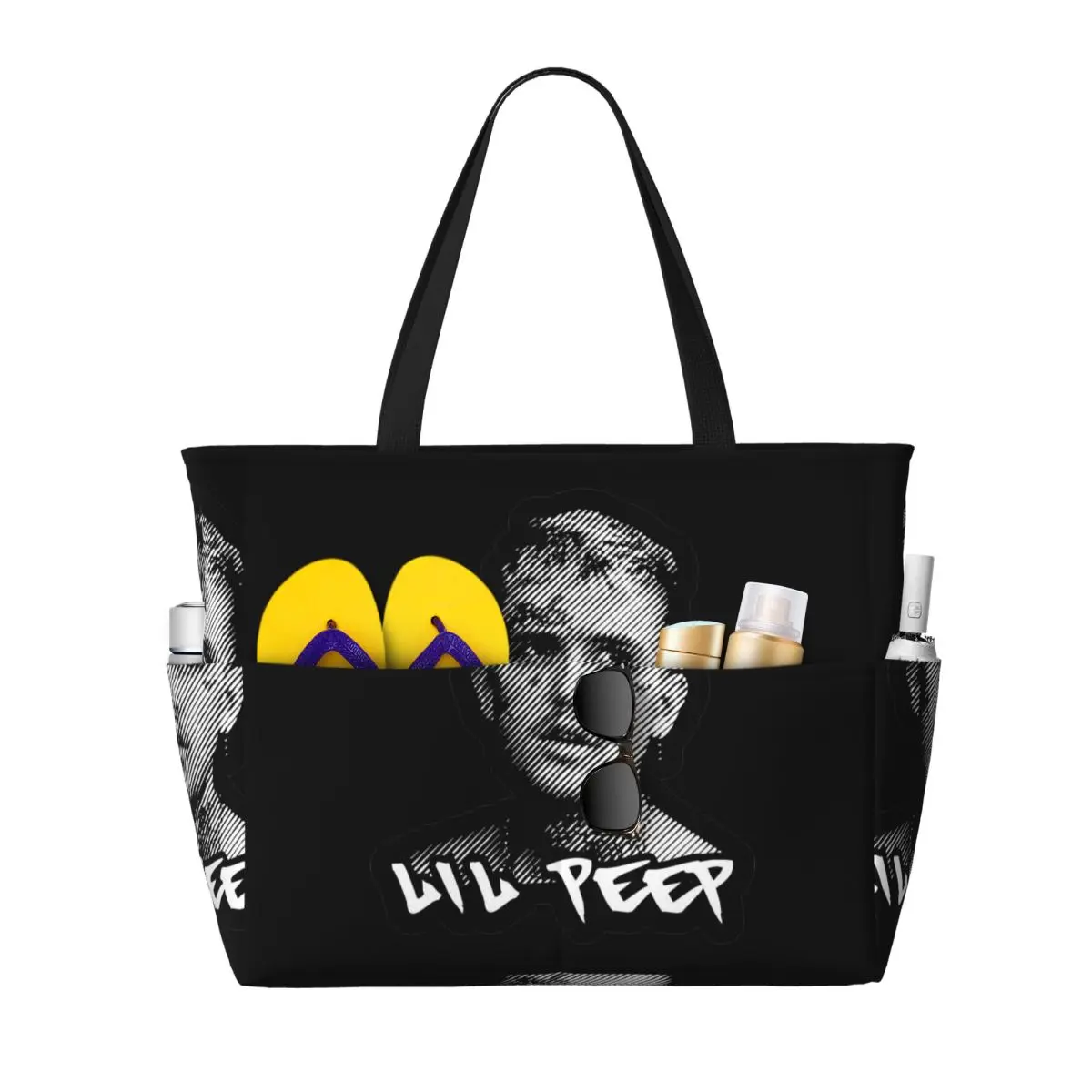 

Logo Lil Peep Beach Tote Bag Sport Gym Yoga Duffle Large Tote Bag Women Travel Bag Fitness bag