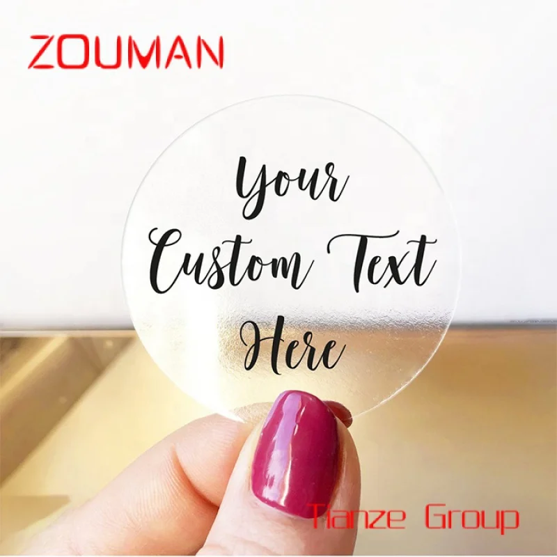 Custom , personalised customised round transparent label custom stickers roll logo stickers for packaging