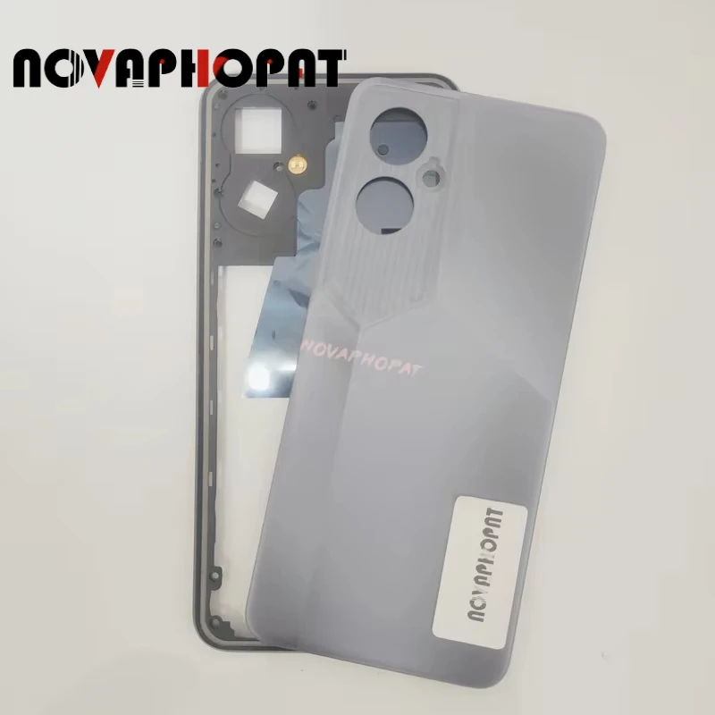 Back Battery Cover Rear Panel Door Housing For Tecno Pova 4 Pro LG8n Middle Frame Case Bezel Plate Side Volume Button