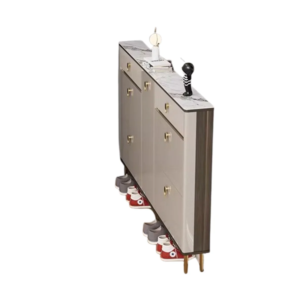 الأدراج البيضاء الجرف رف الأحذية 3 طبقات ضيقة توفير مساحة خزانة خذاء مدخل عمودي قاعة Meuble A Chaussures أثاث المنزل