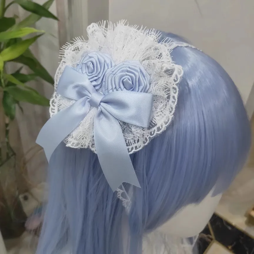 Lolita-Accessoires pour cheveux faits à la main, style gothique, fleur de rose noire, joli cadeau, reliure, polyvalent, nouveau, noir, blanc