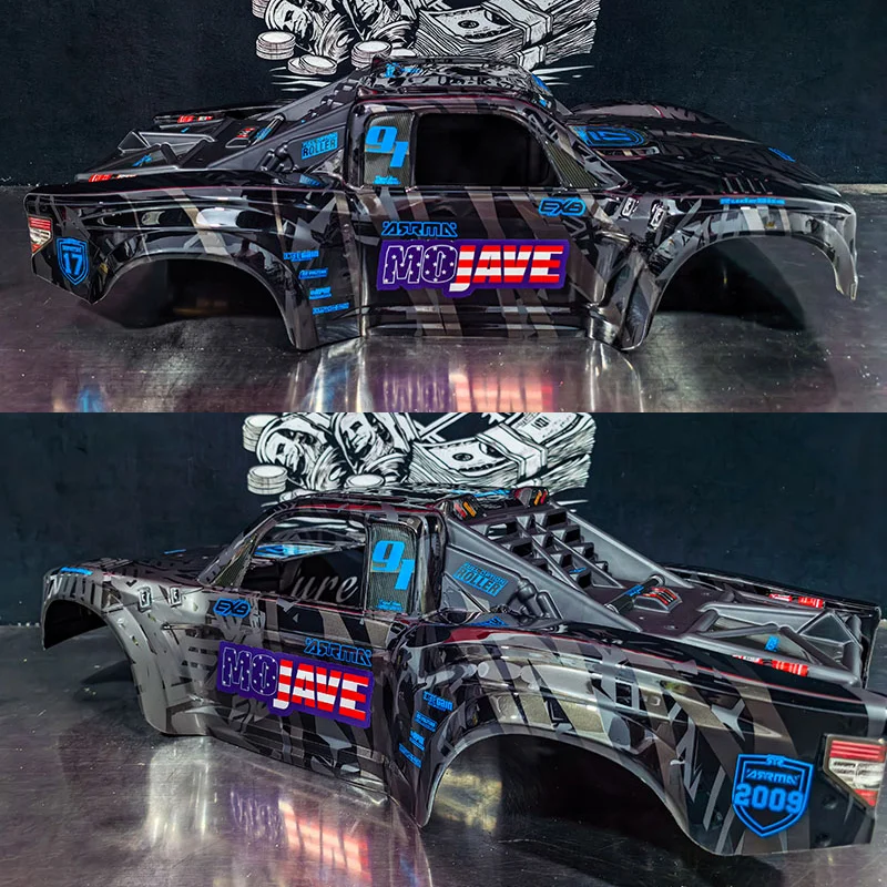 Simulation Plastic Body with Sticker Painting for 1/7 ARRMA MOJAVE EXB 6S Traxxas UDR RC Short Course Desert Car