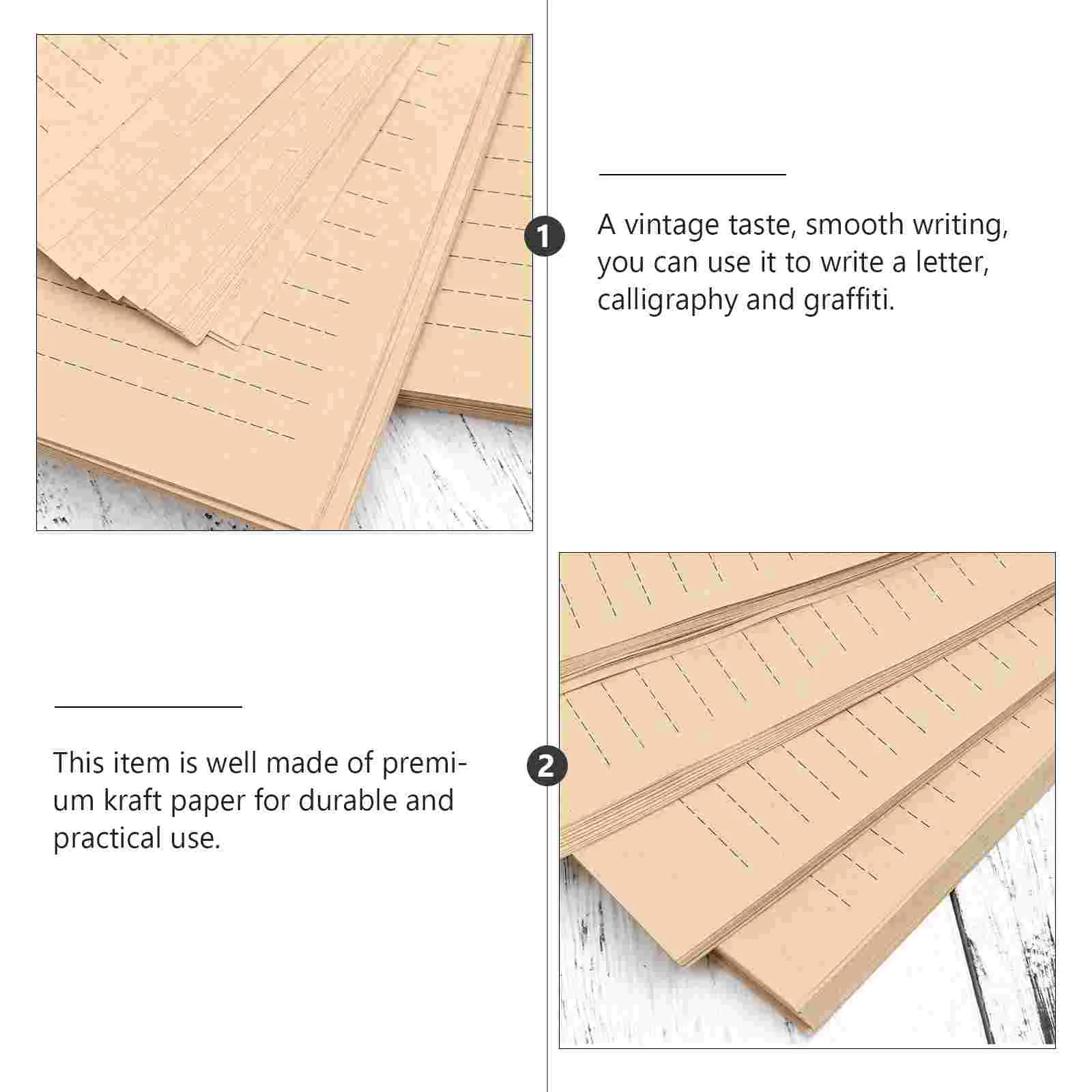 100 Sheets Non Kraft Paper Envelope Letter Writing Kit Journals Vintage Stationery Lining