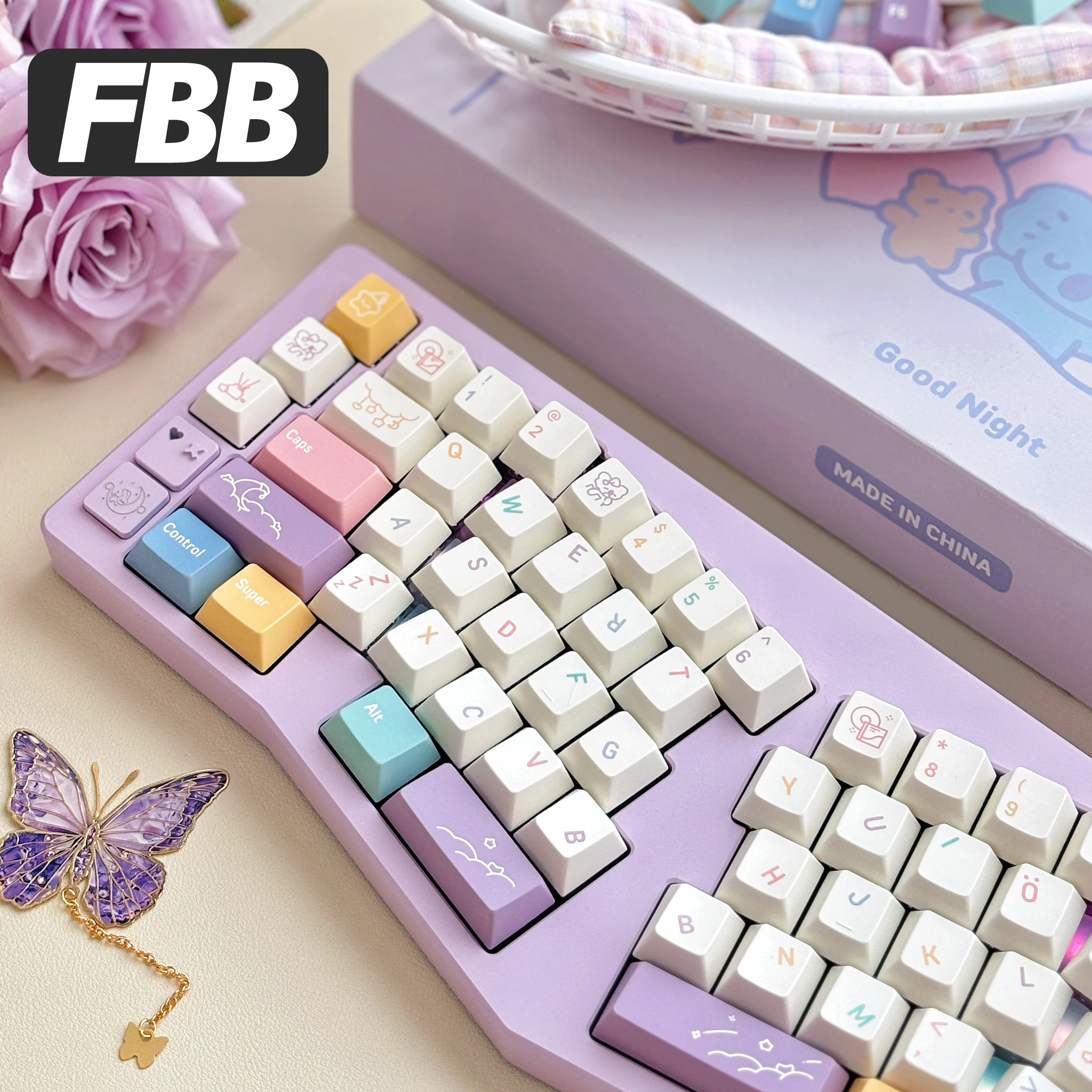 

FBB Keycaps Good Night 174keys PBT Dye-Sub Custom Cherry Profile For Mx Cherry Switch Gaming Mechanical Keyboard 40% 68 75% DIY