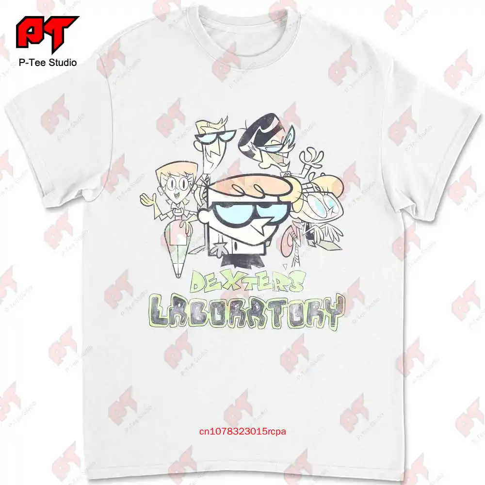 Dexters Laboratory Cast T Shirt Mens Cartoon Merch Silver PFIX