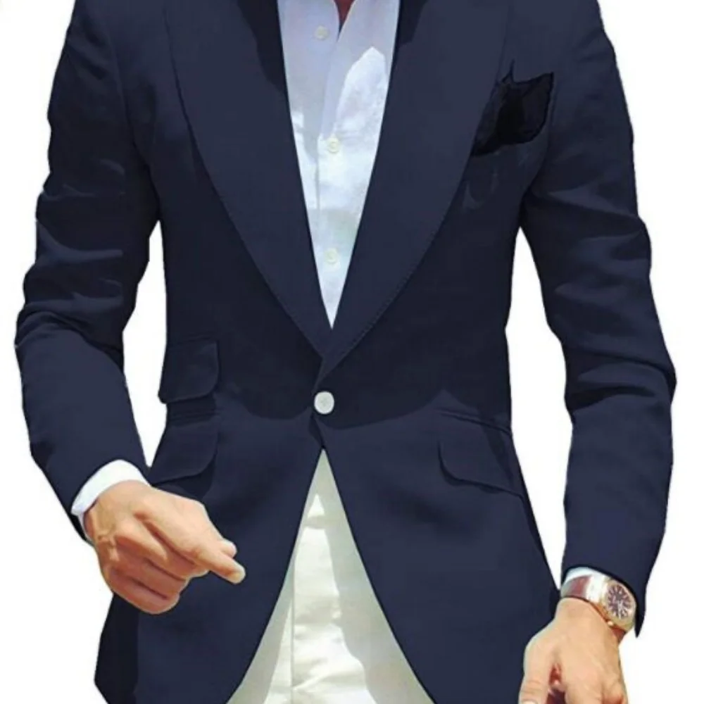 Blazer voor heren Peak Revers Single Breasted Dinerjack Elegant Roken Slim Fit Pak Eén jas voor bruiloft/zakelijk