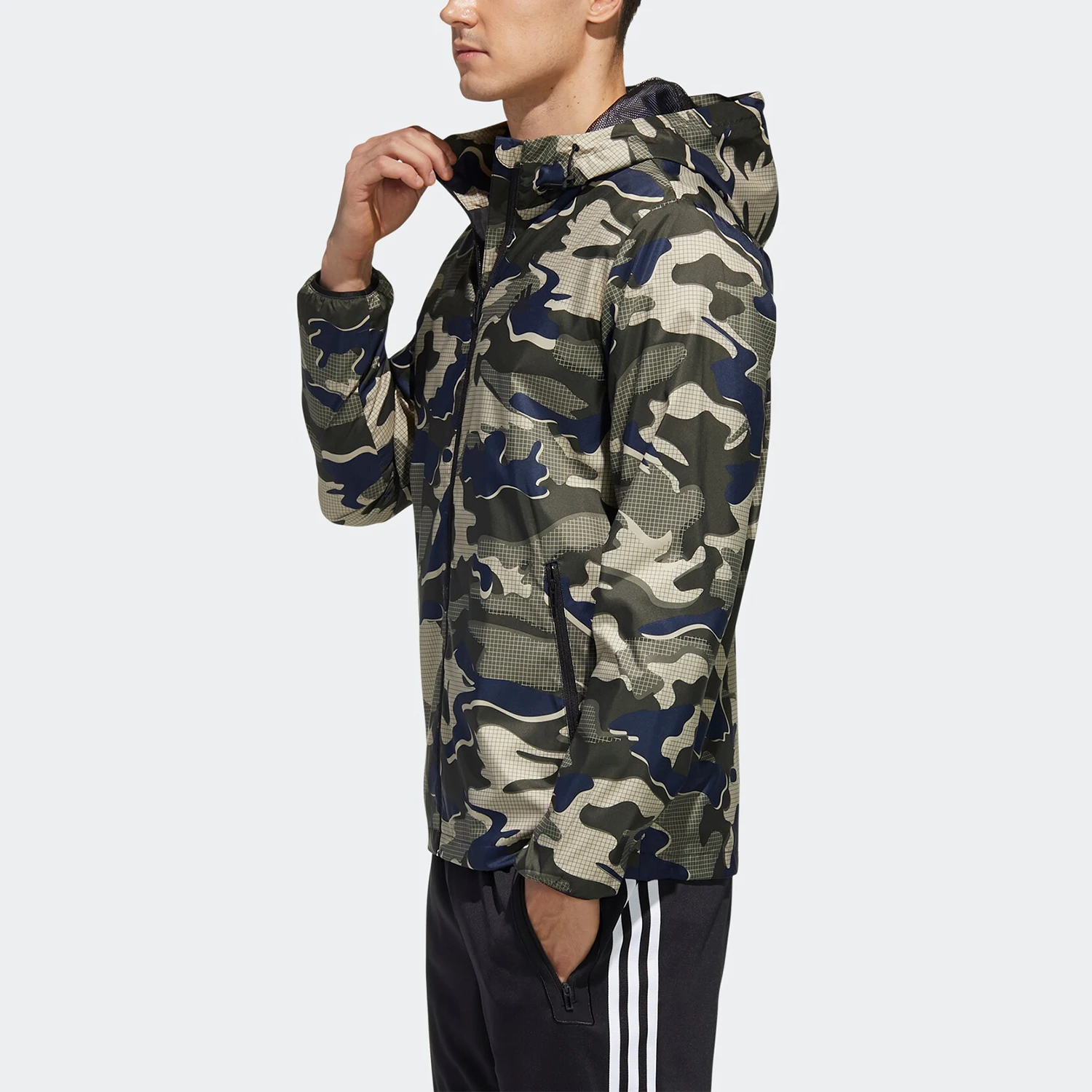 Adidas genuine seasonal new men's autumn sporty plaid jacket GF3966