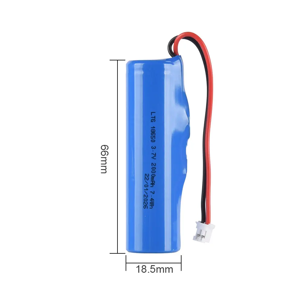 Soshine 18650 Li-ion with PCB PH2.0-2P Battery 3.7V 2000mAH Rechargeable Lithium Battery for Fishing LED Light Bluetooth 4.2V