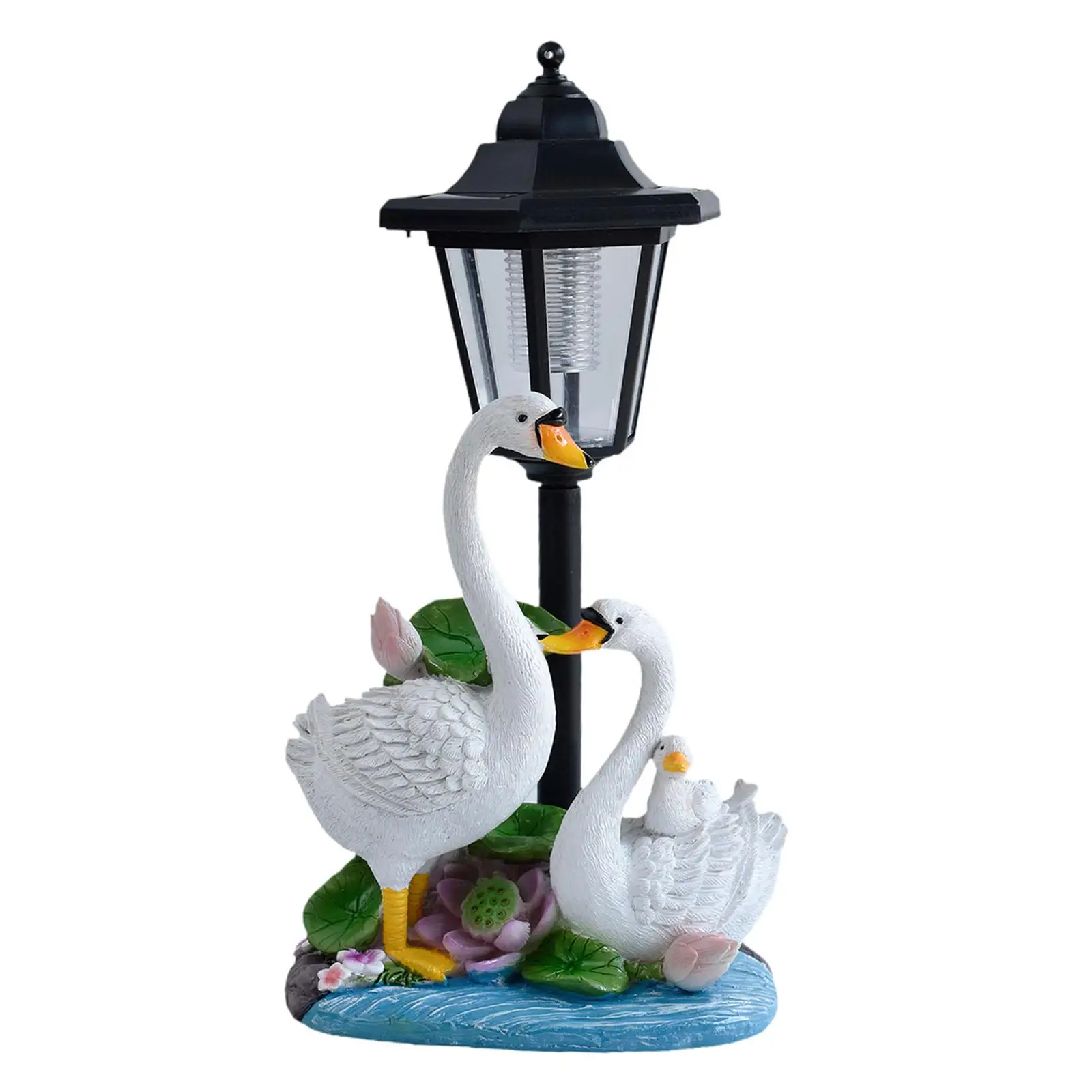 Garden Statue Sculpture Solar Light Waterproof Lantern Lifelike Adorable Lighting for Backyard Balcony Porch Front Door Patio