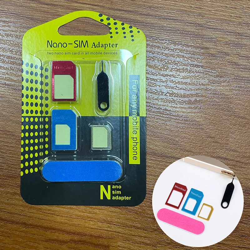 Mobile Phone Repair Tool 2PCS 5 In1 SIM Card Adapter For IP 5 Nano Sim Adapter Set SIM Card Full Sim Card Adapter