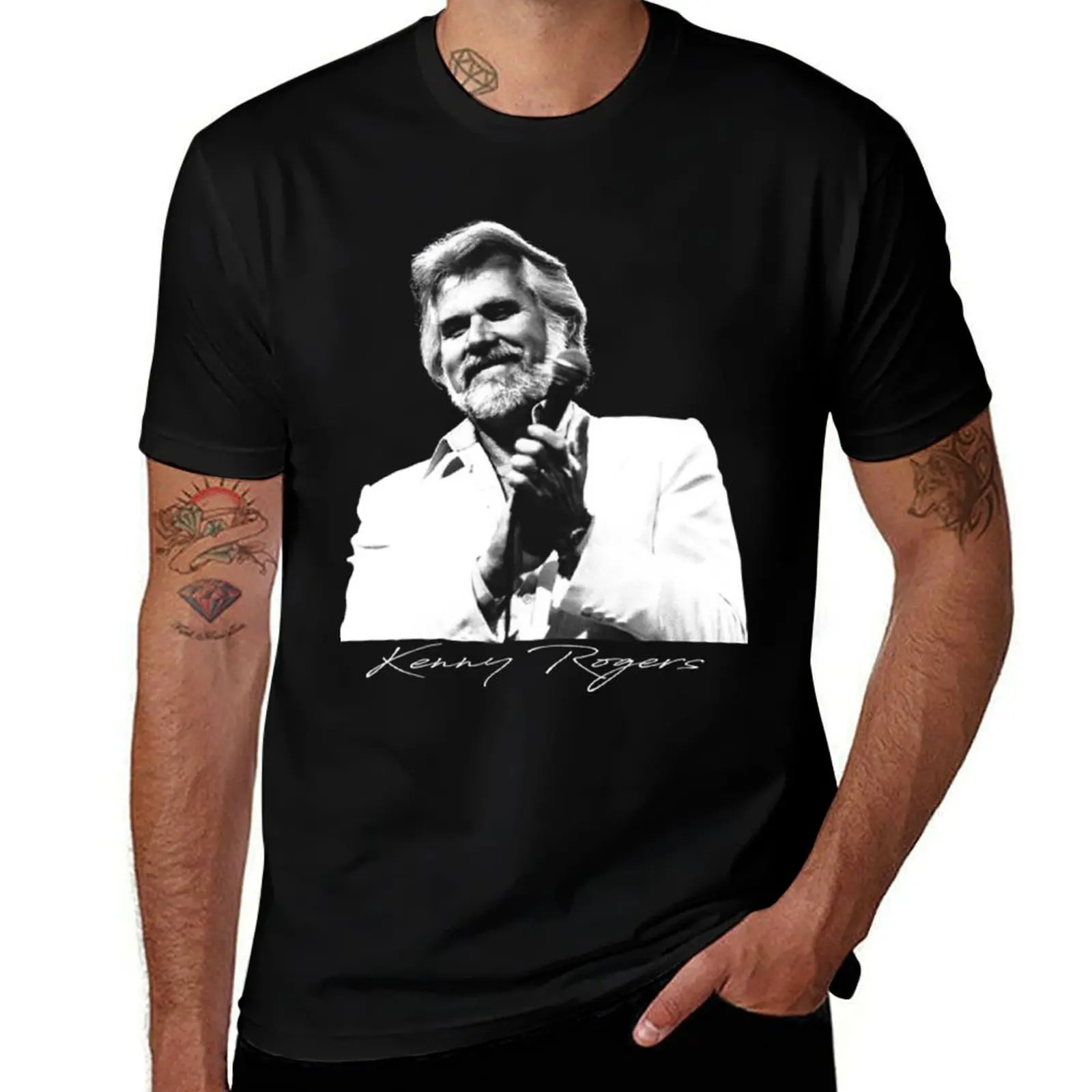 Kenny Rogers - Live T-Shirt Utility Casual Work T-Shirt