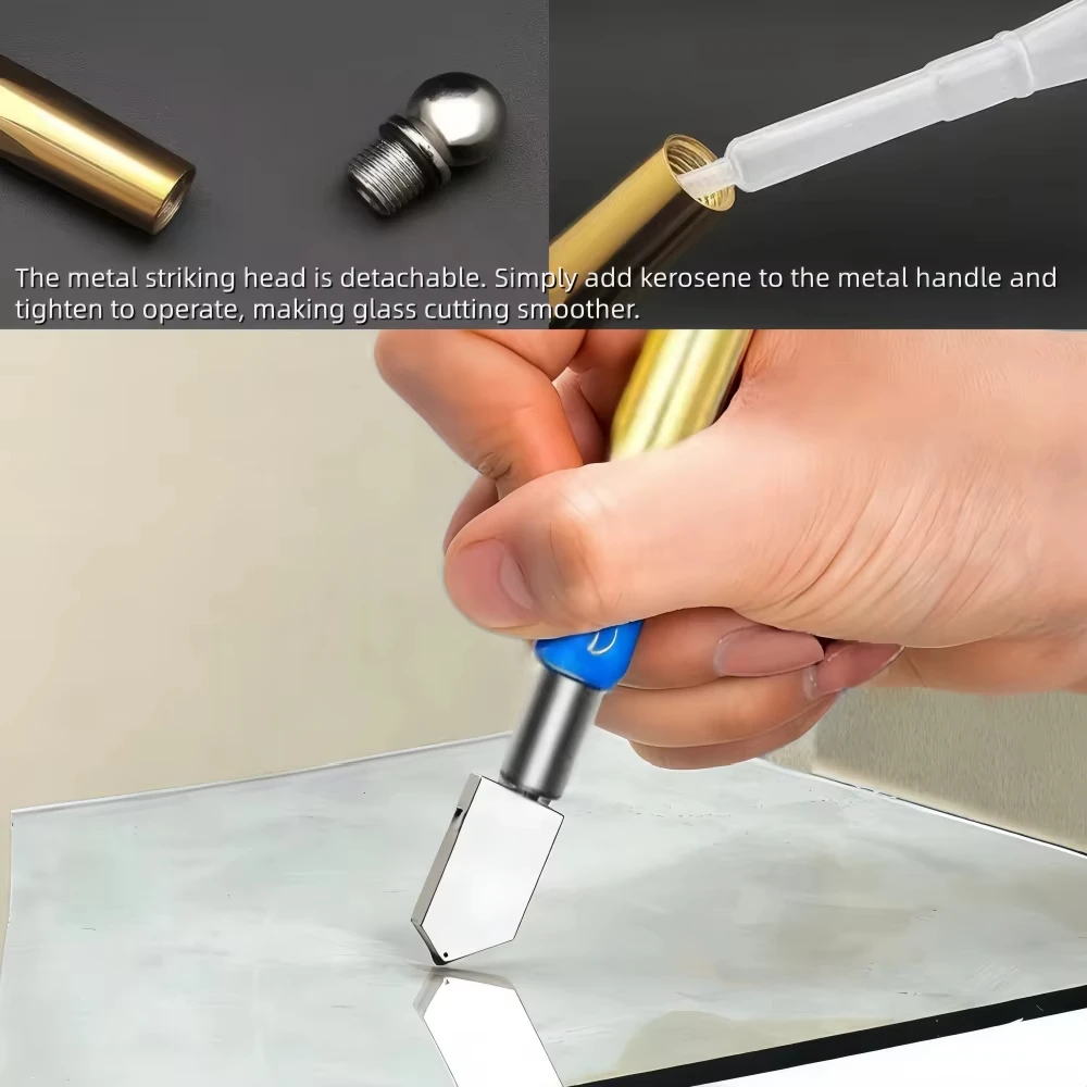 1pc Diamond Glass Cutter Heavy Duty Tile Cutting Tool 60-Degree Angled Cutting For Household Hand Tools