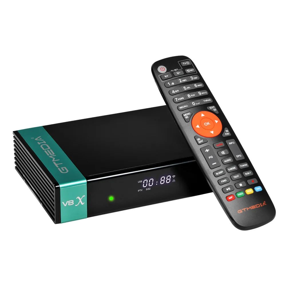 Receptor de TV via satélite GTmedia V8X DVB S2X com suporte para cartão Full HD 1080P HEVC CA embutido receptor de satélite WIFI