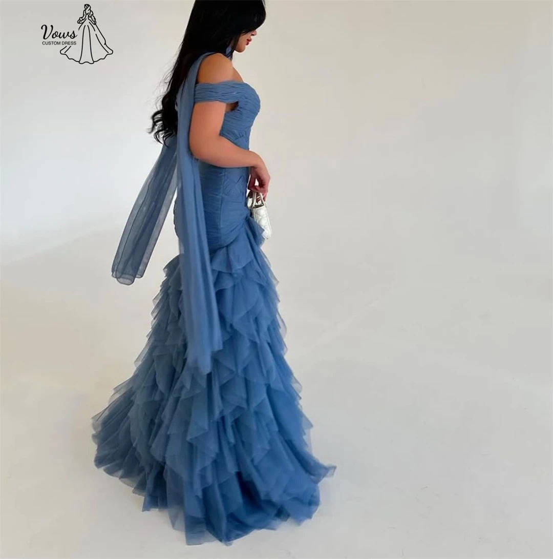 فستان سهرة فاخر مصنوع حسب الطلب من Vows 2025 فساتين أنيقة للنساء بخط كتف على شكل بطاقة فساتين شريطية للمناسبات الخاصة #5