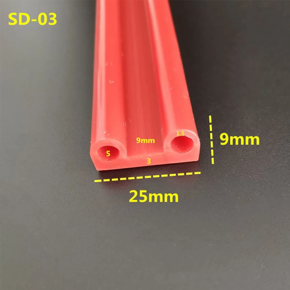 1/2 Meter Hollow Double D-Type Sealing Strip Dustproof Waterproof Soundproof Distribution Box Cabinet Door Silicone Rubber Seal
