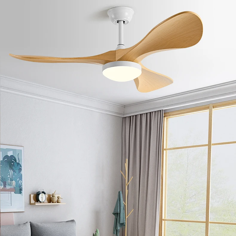 42/52/60 Inch 3 Blade DC Ceiling Fan With LED Light and Remote Control for Coffee Shop Home Hotel Office