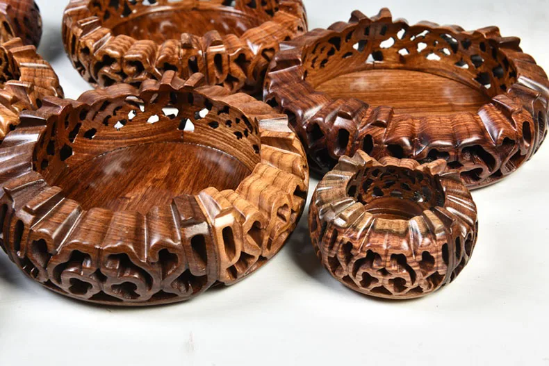 Mehrzweck-Sockelständer aus Rosenholz, hochwertiger Massivholzsockel für Vase, Blumentopf, Teeservice, Räuchergefäß und Bonsai-Dekoration – Detail 19