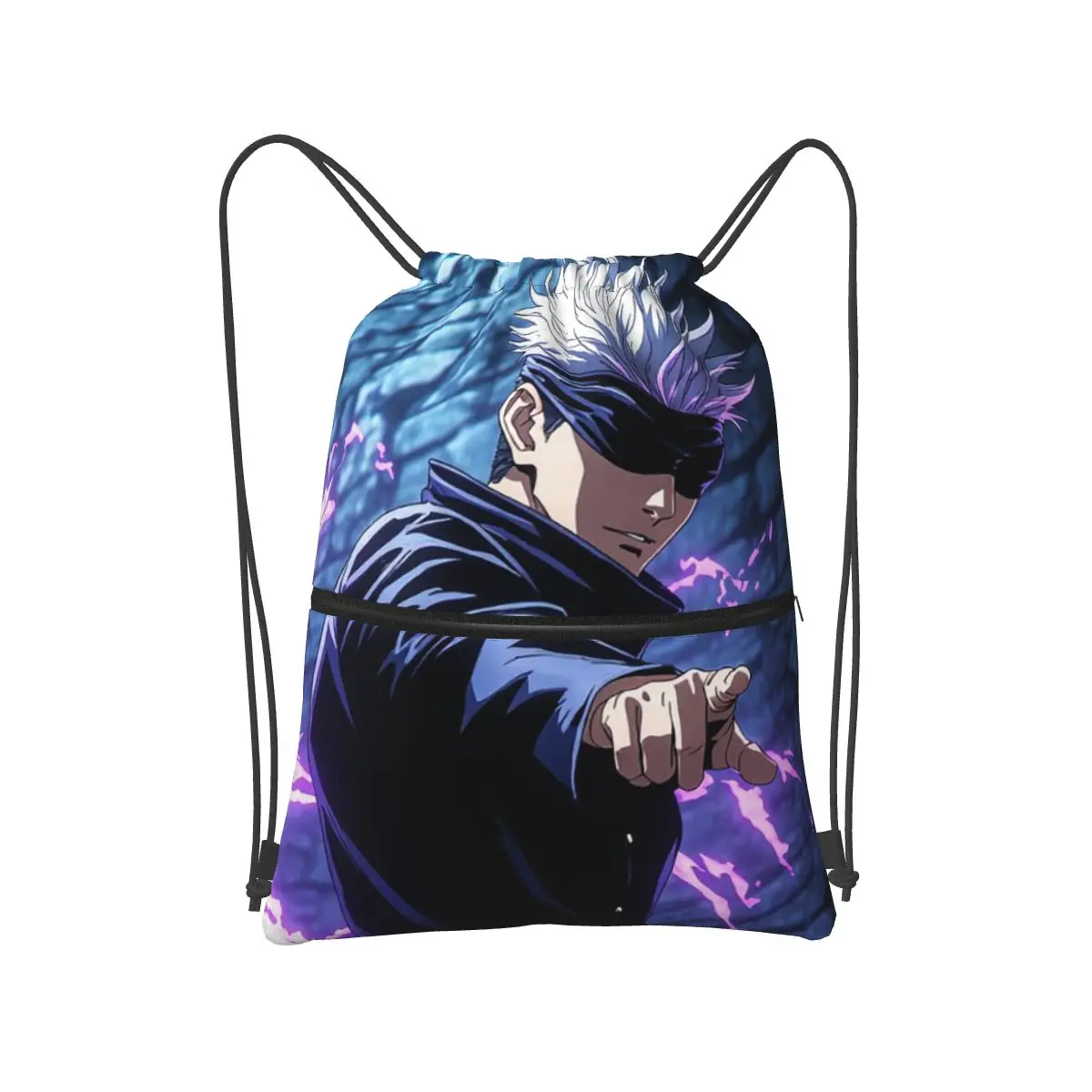 Satoru Gojo Anime Jujutsu Kaisen Backpacks Fashion Drawstring Bags Shoes Bag Book Bags for Travel Students