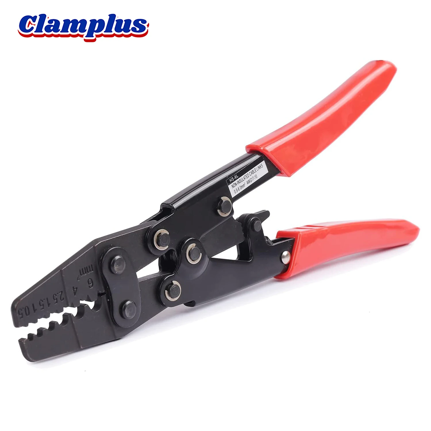 

HS-6L Terminal Crimping Pliers Non-Insulated,Ratchet Wire Crimper Tool,Crimping Tool for Terminals （10-17 AWG 0.5-6.0mm²)