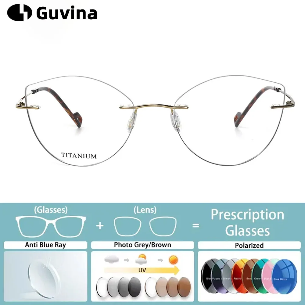 

Optical Lenses Blue Light Protection Glasses in Trend Prescription Reading Glasses Pure Titanium Frame Myopia Women's Eyepieces