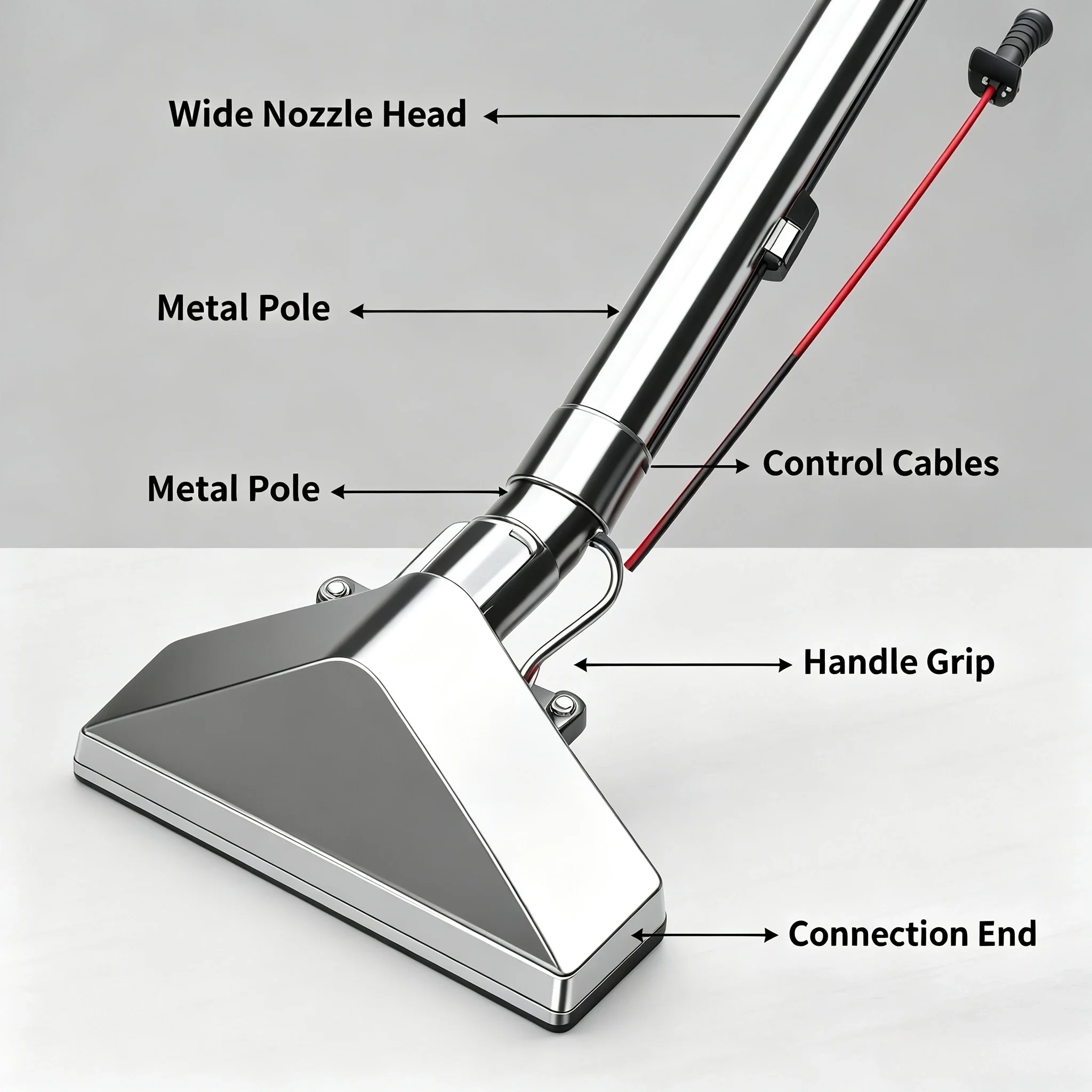 Stainless Steel Carpet Suction Head, Steam Spray All-in-one Vacuum Cleaner Accessory for Integrated Cleaning Machine