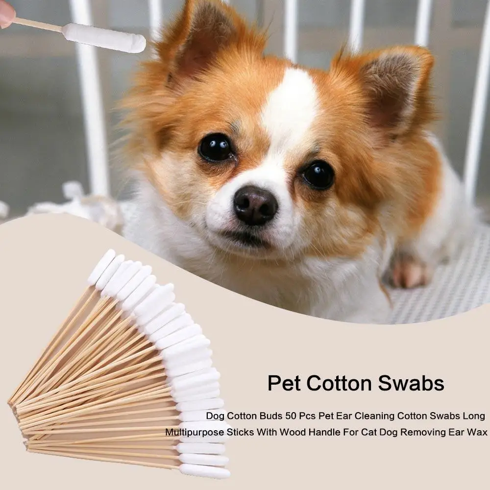 Professional Single-Head Dog Wash Ear Stick Disposable Pet Ear Wash Cotton Ball Home Smalll Cats Puppy Grooming Accessories