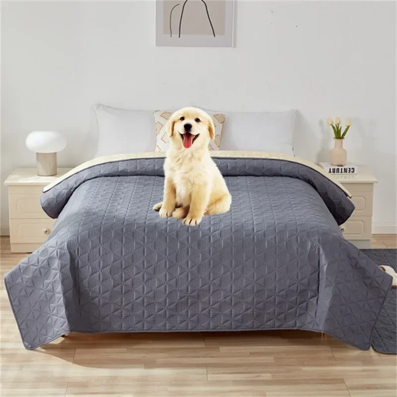 Anti-scratch Kids Pet Dog Cat Bedspread Pads Non-Slip King Size Quilted Bed Sheet Sofa Cover Reusable Aldult Mat Bed Mattres