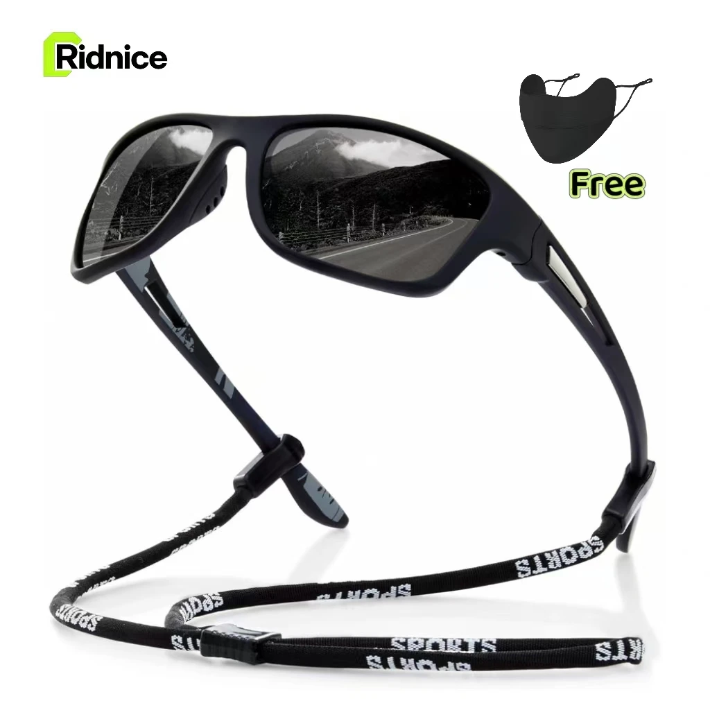 

Ridnice Polarized Sports Sunglasses for Men UV400 Protection Cycling Bike Glasses Wrap Around Goggles for Driving Fishing biking