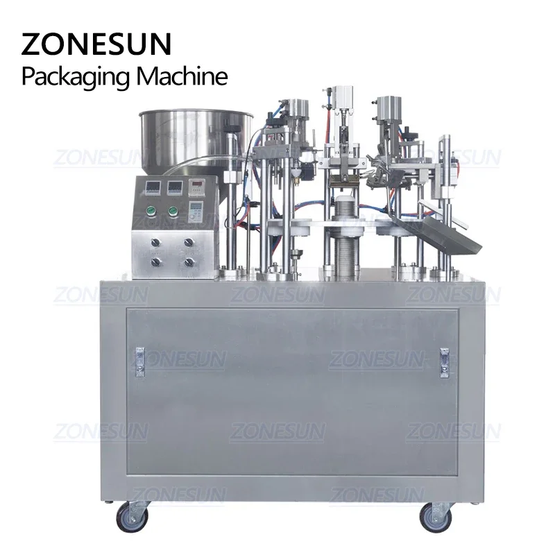 ZONESUN Automatic Ultrasonic Plastic Tube Filling and Sealing Machine Soft Tube for Cream Paste Facial Cleanser  toothpaste