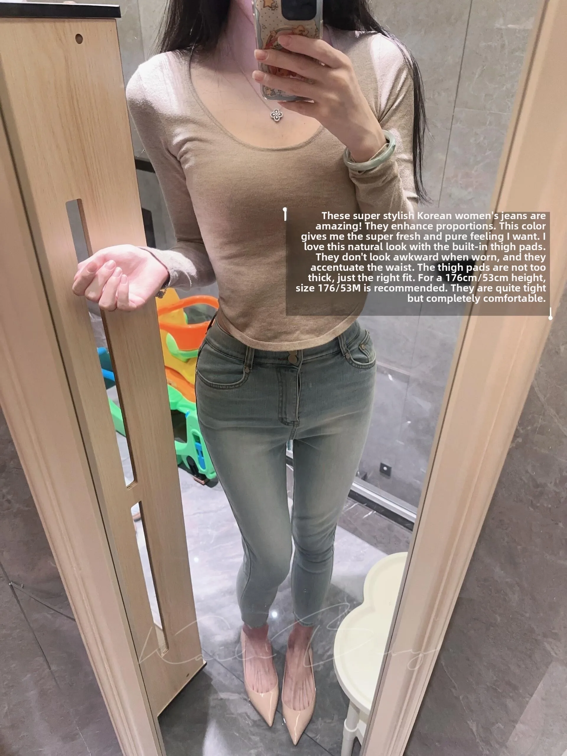 

High Waist Slim Fit Bootcut Jeans Women's Winter Faion Casual High Elastici Cotton Stretch Denim Pants Belt Loops