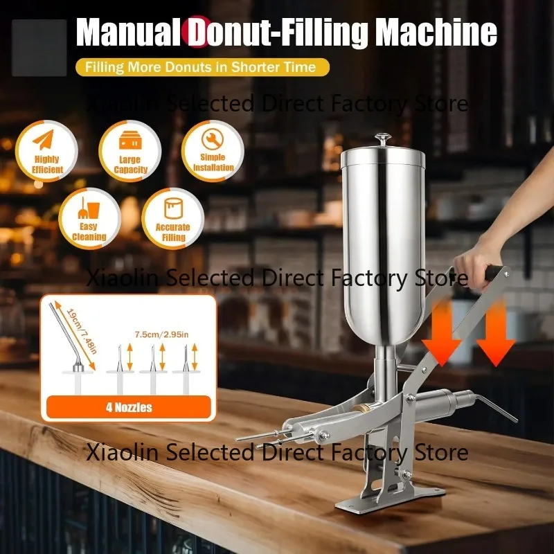 5L Manual Churro Maker Machine,Stainless Steel Donut Filler Machine, Latin Fruit Donut Filling Machine for Bakeries, Restaurants
