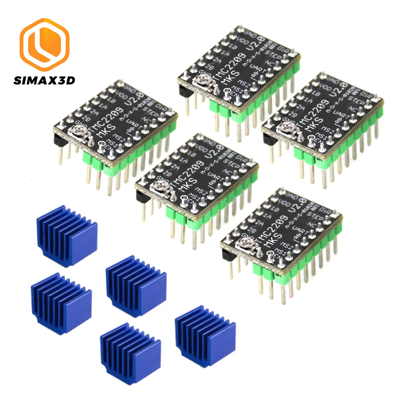 

SIMAX3D Upgrades MKS TMC2209 2209 StepStick Stepper Motor Driver 3d Printer Parts 2.5A UART Ultra Quiet For Gen_L Robin Nano