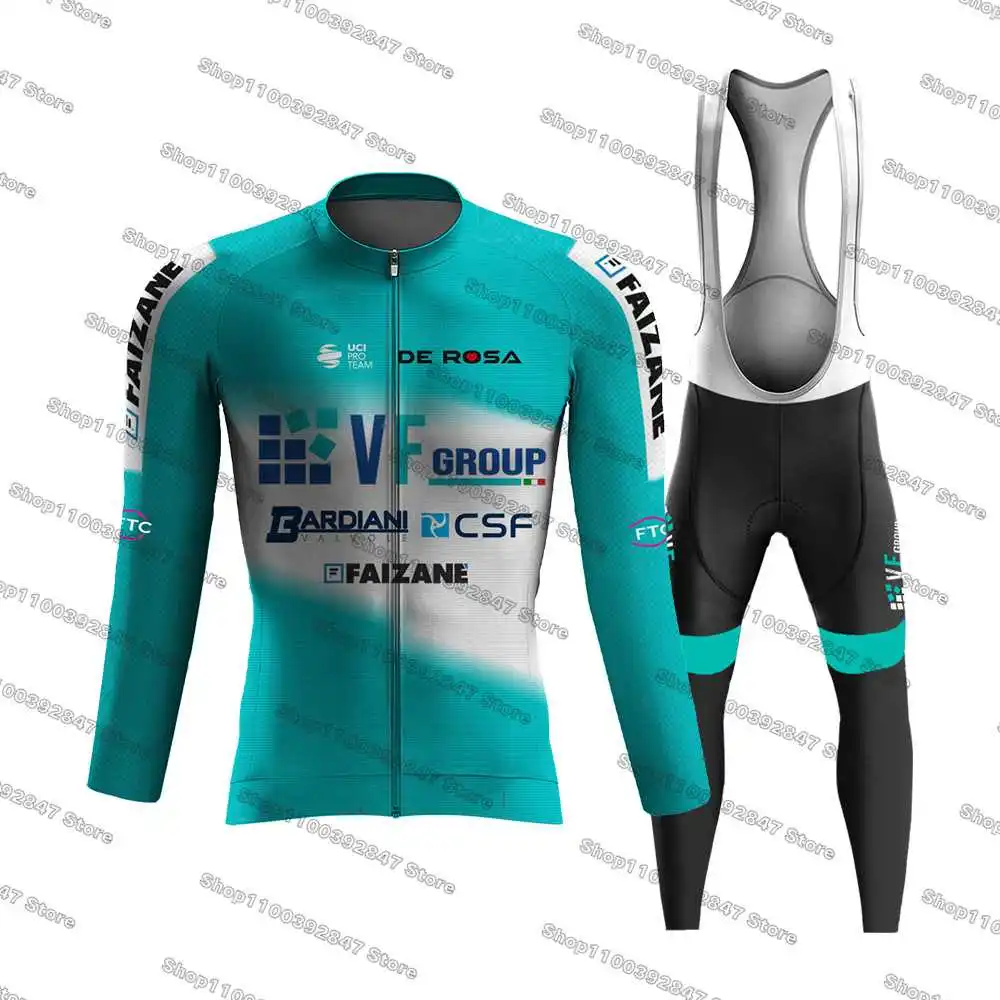 2024 VF Group Bardiani CSF New Cycling Jersey Set Long Sleeve Quick-dry MTB Breathable Bicycle Clothing Road Cycling Shirt