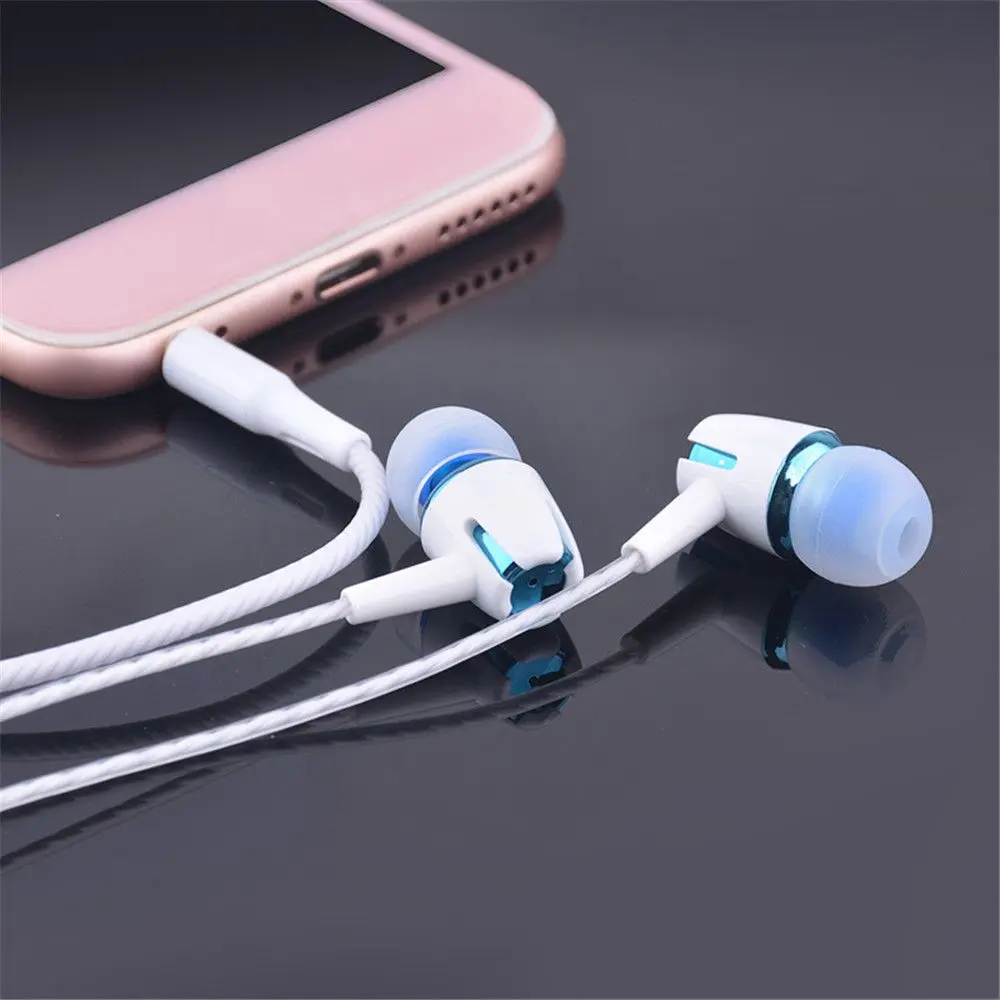 Metal In-Ear Headphones HiFi Sound Sport Wired Earphones With Mic Noise Cancelling Stereo Bass Earbuds High Quality