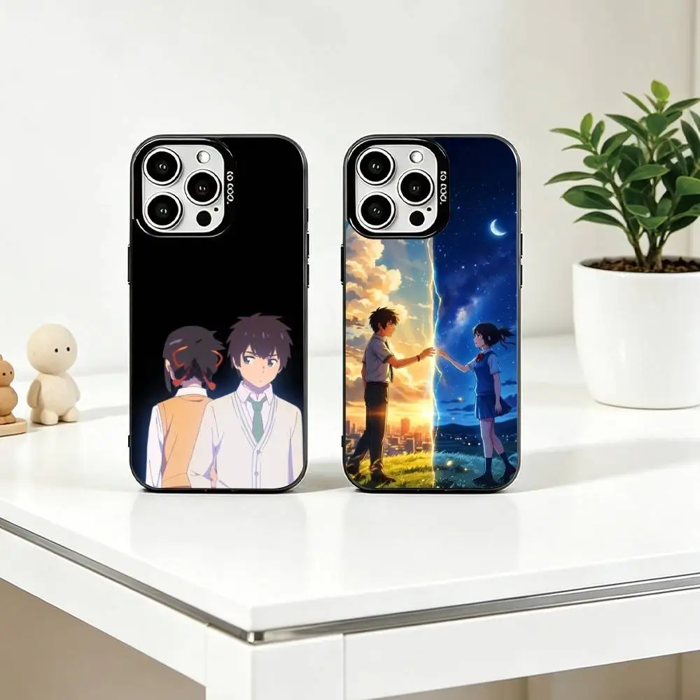 

A-Anime Y-Your Name Phone Case For iPhone 17,16,15,14,13,12,11 Plus,Pro Max,XS,Colorful Silver Black Cover