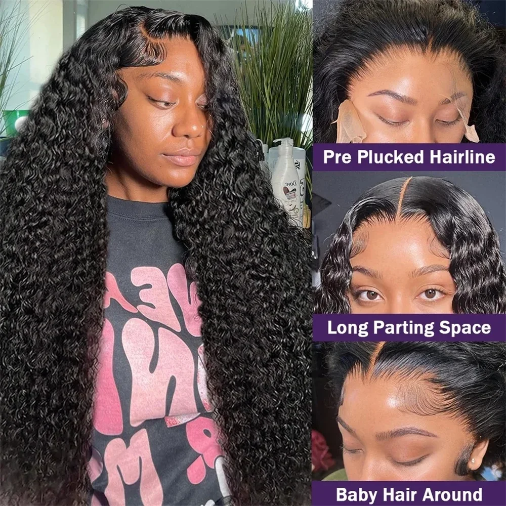 Transparent Water Wave Lace Front Wig Human Hair Deep Wave 13x4 13x6 Lace Frontal Wigs For Women 4X4 Wet And Wavy Closure Wig