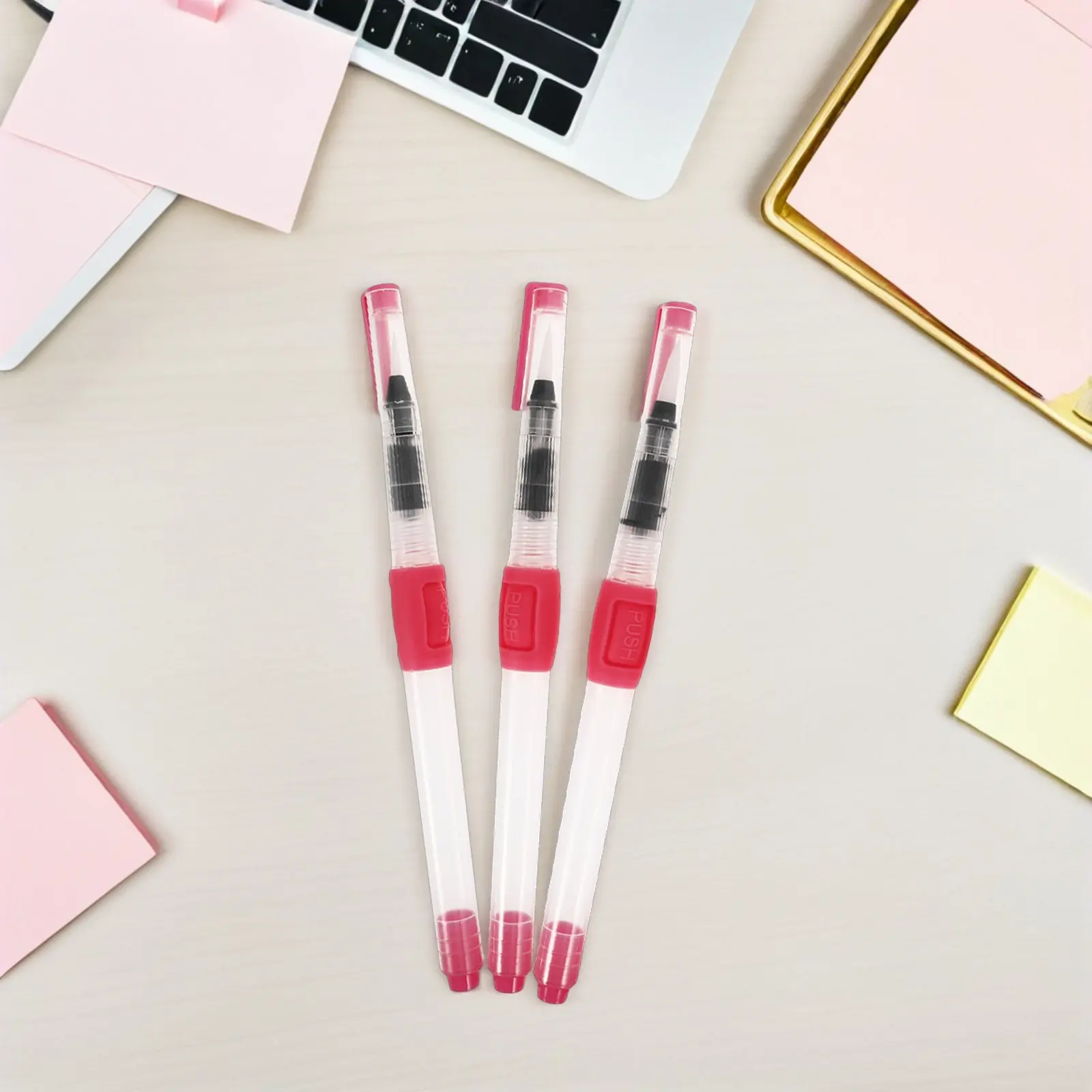 6Pcs Watercolor Brush Pens Refillable Fountain Brush Design Ergonomic Soft Tip Long Reservoir for Watercolor Painting