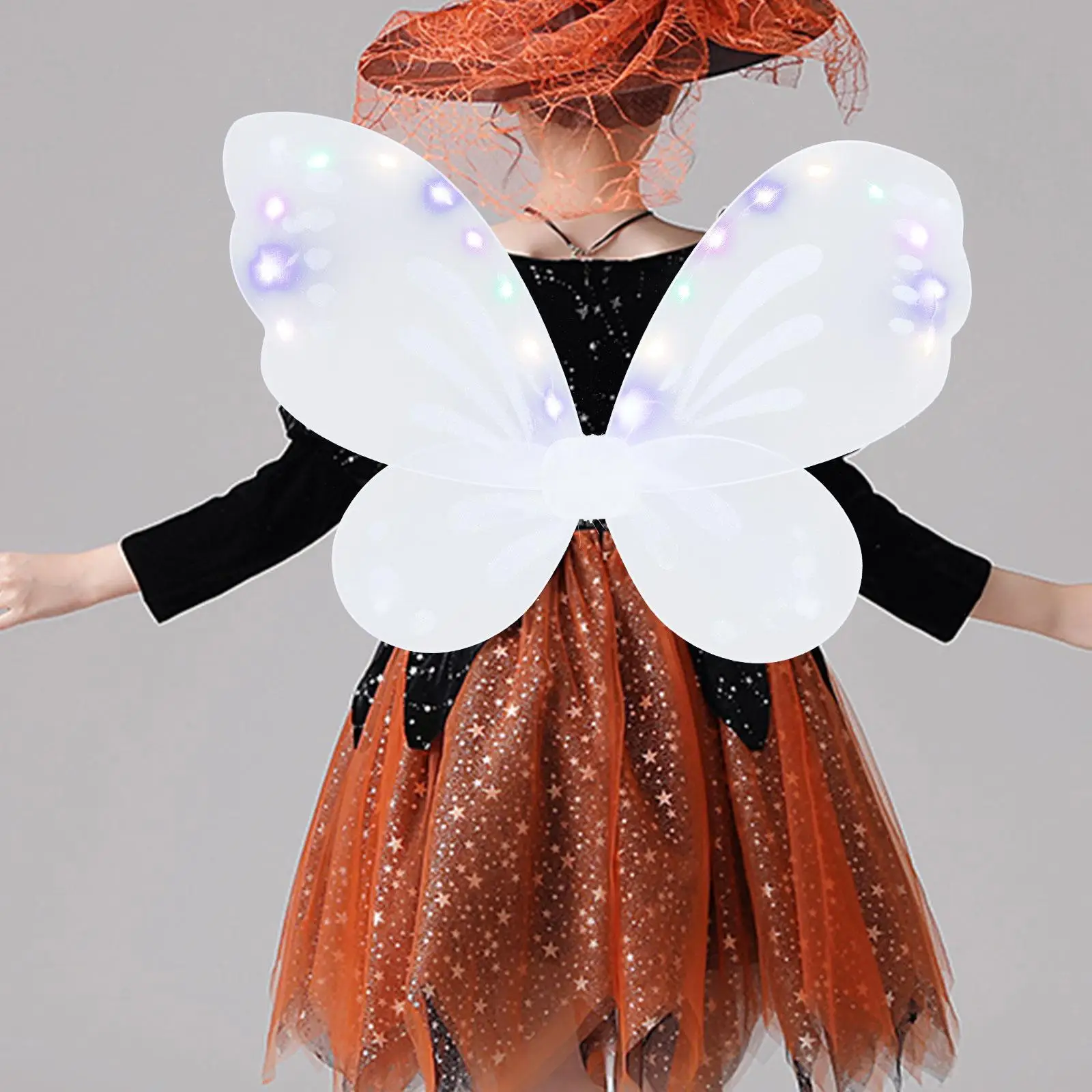 Kinderjurk Vlindervleugels Slijtvaste Vlinders Meisje Supply Prinses Cosplay Wit Kind