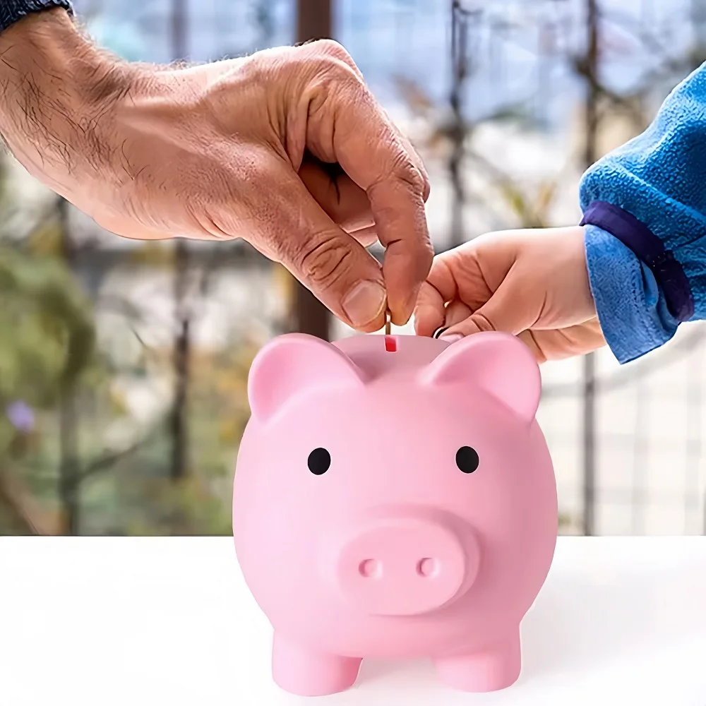 Cute Cartoon Vinyl Piggy Bank, Unbreakable Change Coin Can, Creative Desktop Ornament, Birthday Business Gift