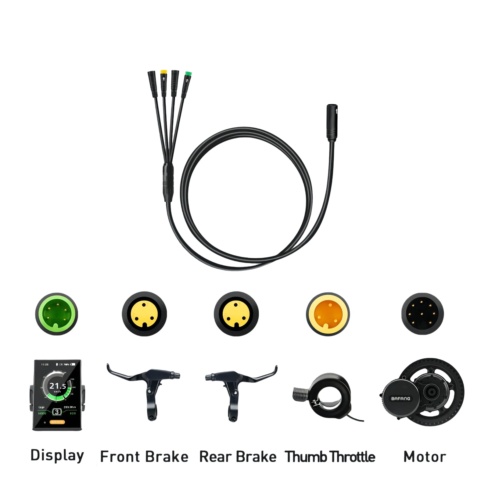 1T4 Wiring Harness Cable for BAFANG BBS01 BBS02 BBSHD mid-drive motor kits