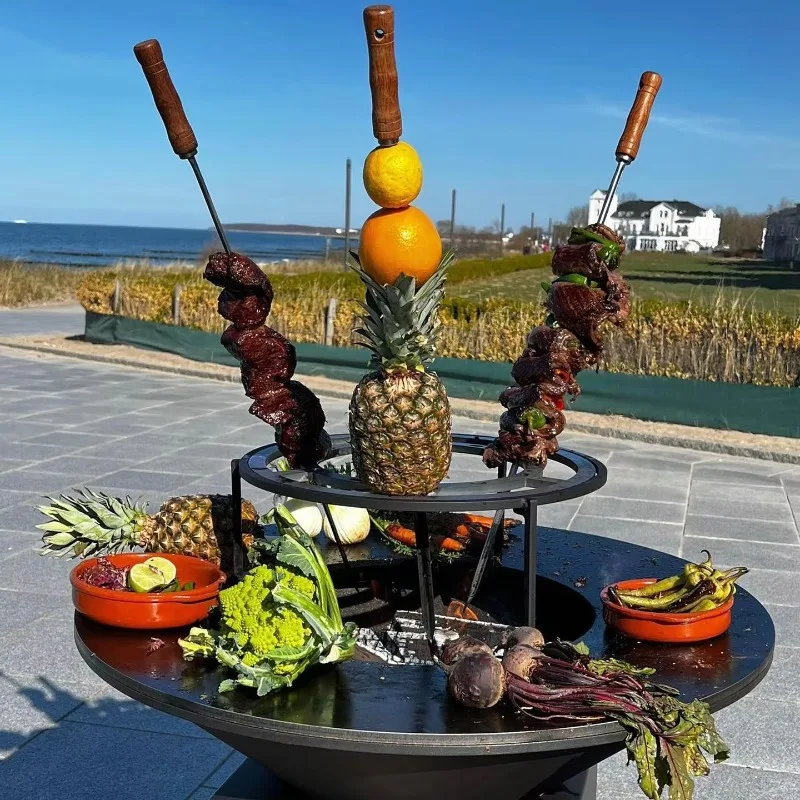 

Wood Burning Corten Fire Pit Cooking Board Corten Steel Outdoor Grill Grill Grill