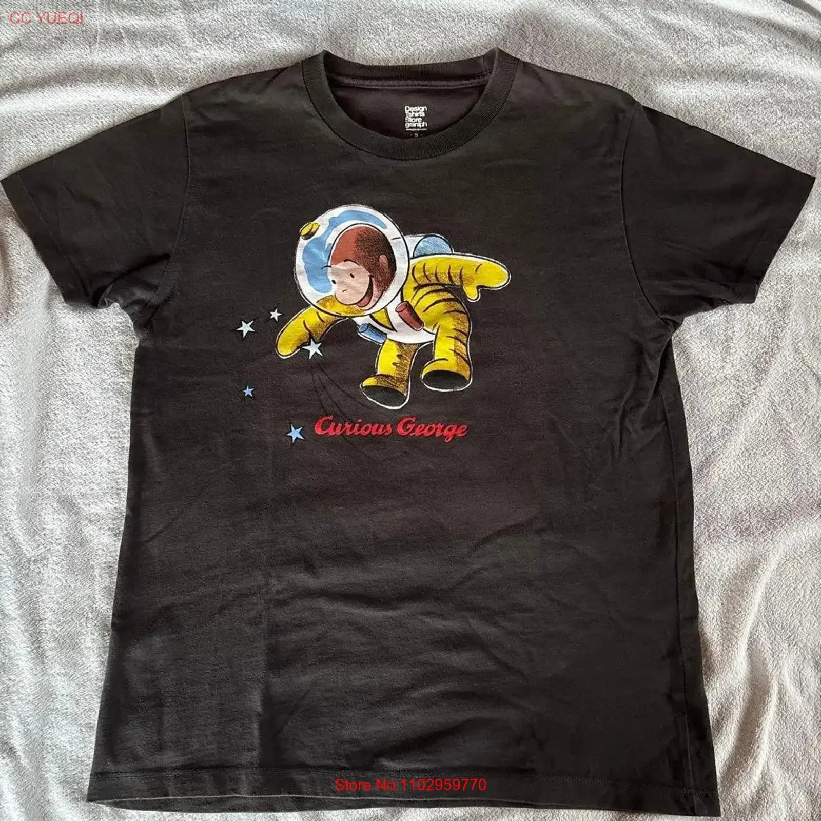 Curious George Houston We Have A Monkey T-shirt rétro pour fans S 5XL vintage lavé décontracté vêtements de créateur doux