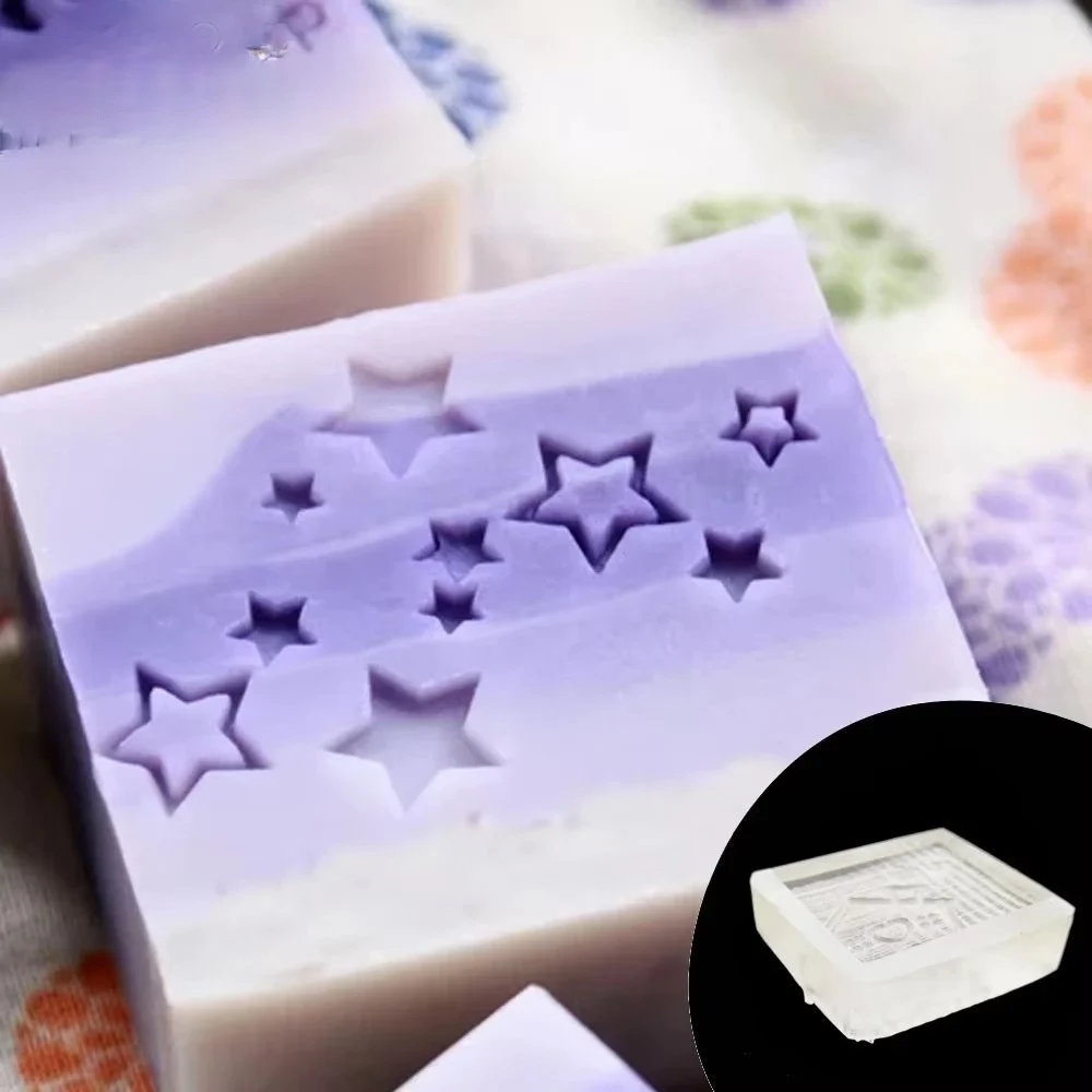 Molde de sello de jabón Natural de estrellas, herramientas de fabricación de jabón de vidrio orgánico Natural, transparente, hecho a mano, capítulo