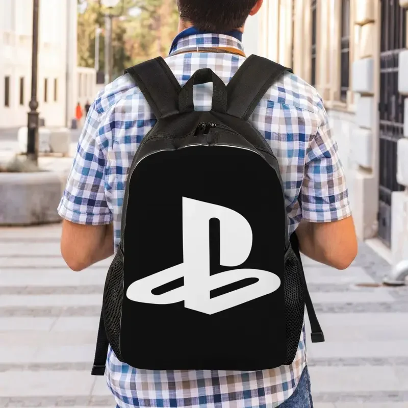 Playstations Mochila para Mulheres e Homens, Escola College Student Bookbag, Fits 15 "Laptop, Game Gamer Gift Bags