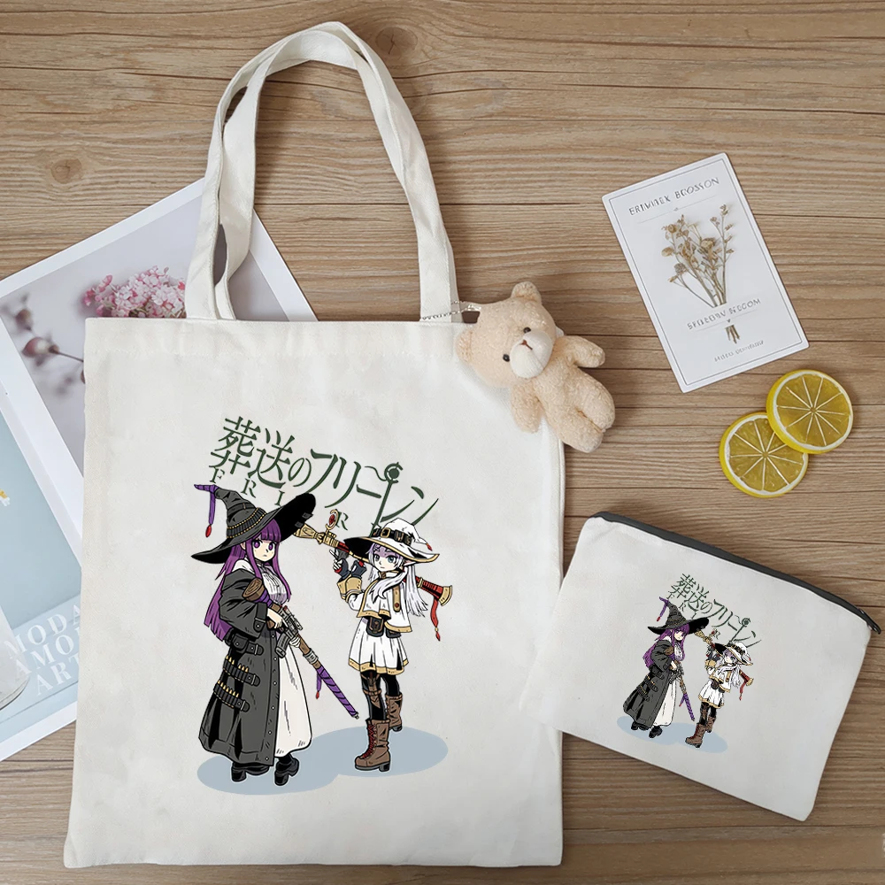 

Набор из 3 предметов: Аниме-фигурка Frieren: Beyond Journey's End, холщовая сумка STARK, сумка через плечо FERN FRIEREN, подарочный набор для хранения.