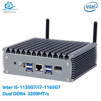 Pfense Router Mini PC with Inter Core i5-1135G7/i7 1165G7 Processor Dual DDR4 Support Windows10/11 LINUX 6x i225 LAN 4xUSB3.0 PC