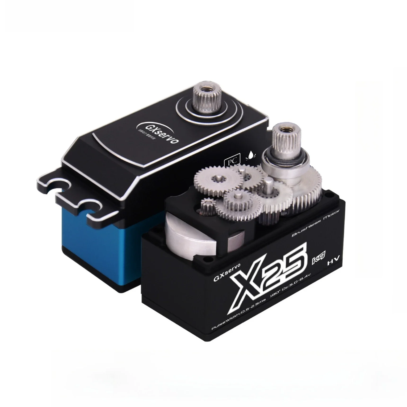 SkyDElGXServo X25 25kg 7.4v Brushless Servo Stainless Steel Gears Waterproof Low Profile For 1/10 RC Drift Car Arduino Robot