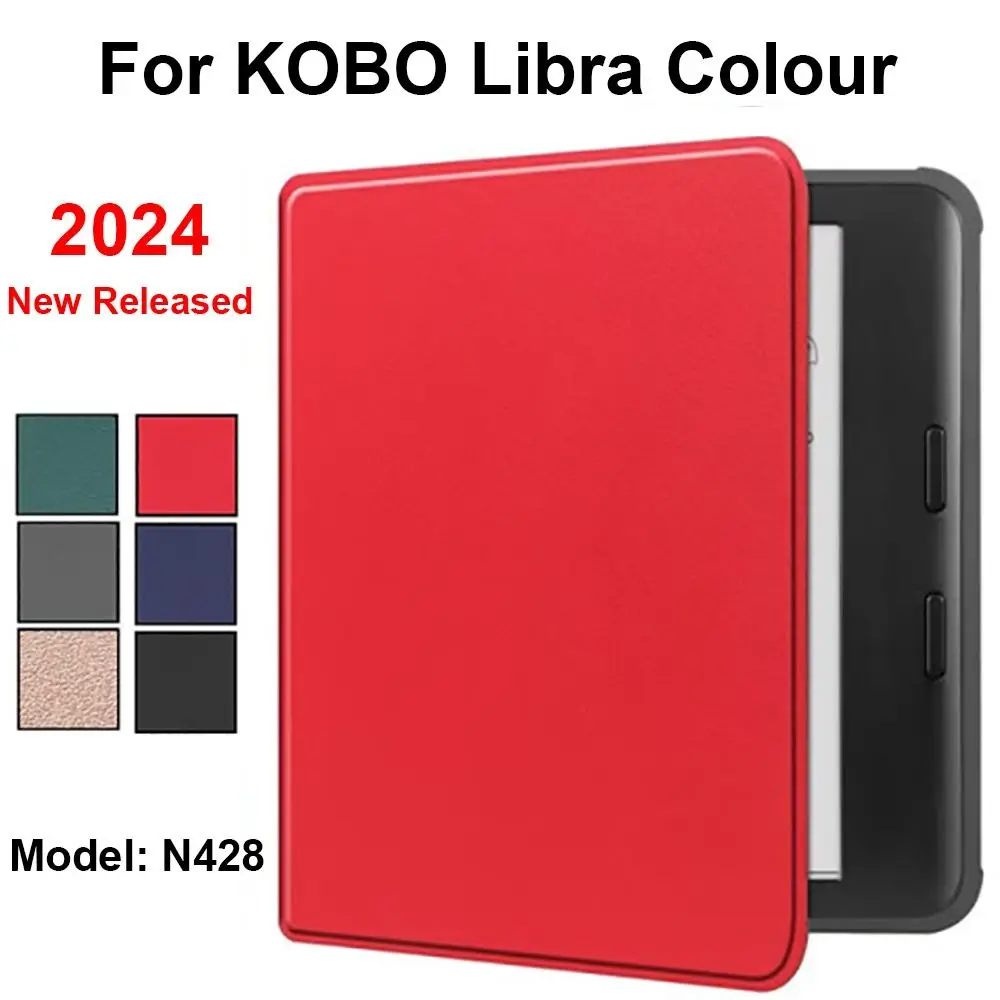 

Multi-folding Stand e-Reader Case Shockproof Auto Wake/Sleep Protective Shell Anti Scratch for Kobo Libra Colour 2024