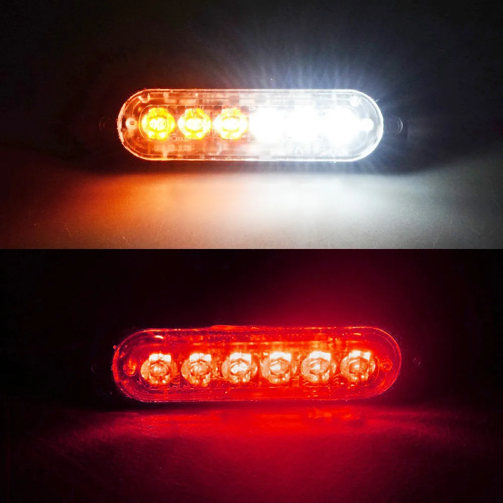 10pcs LED Flashing Strobe Warning Lamp Mini Blinking  Emergency Lights Surface Mount Strobo Grille Light Bar 3 Wires  IP65
